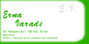erna varadi business card